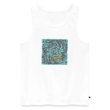 Wave flow neon pattern surf - Men's Premium Organic Tank Top - white - Front - AI Model Male 178 light (178cm)