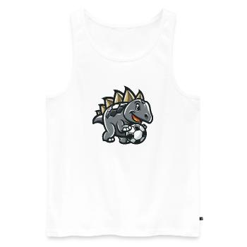 Stegosaurus dessin animé football - Débardeur bio Premium Homme - blanc - Devant - Michal (187cm)