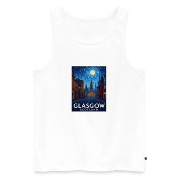 Glasgow Schottland - Männer Premium Bio Tank Top - Weiß - Vorne - Michal (187cm)