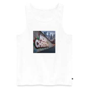 Urban Christmas Graffiti of Santa - Men's Premium Organic Tank Top - white - Front - AI Model Male 178 light (178cm)