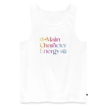 Main Character Energy colorful smilie - Men's Premium Organic Tank Top - white - Front - AI Model Male 178 light (178cm)
