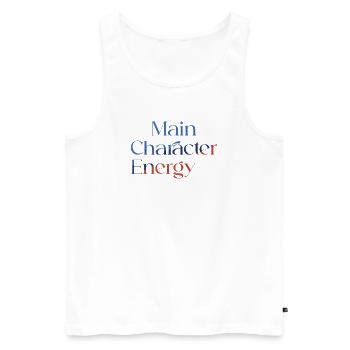 Main Character Energy colorful smilie - Men's Premium Organic Tank Top - white - Front - AI Model Male 178 light (178cm)