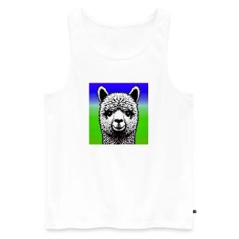 Alpaca - Men's Premium Organic Tank Top - white - Front - Michal (187cm)