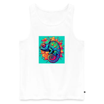 chameleon - Men's Premium Organic Tank Top - white - Front - Michal (187cm)