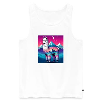 Alpaka - Männer Premium Bio Tank Top - Weiß - Vorne - Michal (187cm)