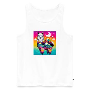 Alpaca - Men's Premium Organic Tank Top - white - Front - Michal (187cm)