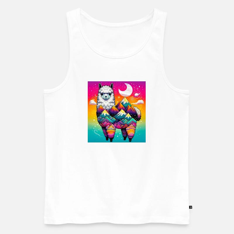 Alpaka - Männer Premium Bio Tank Top - Weiß