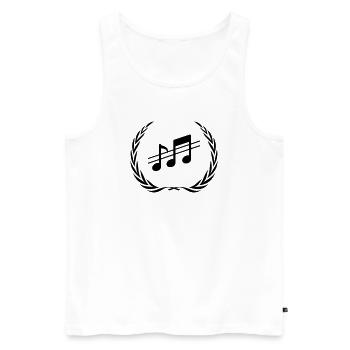 Couronne de notes de musique - Débardeur bio Premium Homme - blanc - Devant - Michal (187cm)