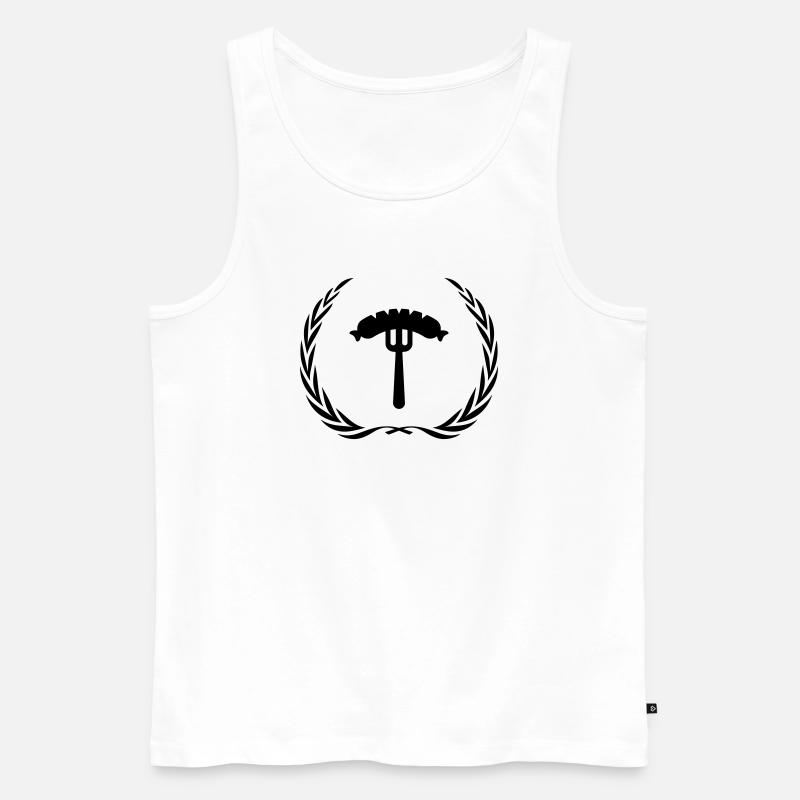 Wurst Gabel Würstchen - Männer Premium Bio Tank Top - Weiß