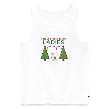 HooHooHoo Damen Pixel Weihnacht - Männer Premium Bio Tank Top - Weiß - Vorne - AI Model Male 178 light (178cm)