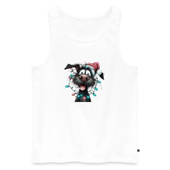 Christmas woofs with fairy lights - Men's Premium Organic Tank Top - white - Front - AI Model Male 178 light (178cm)