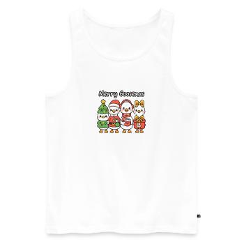 Merry Goosemas Quartet, Kawaii Ducks - Men's Premium Organic Tank Top - white - Front - Michal (187cm)