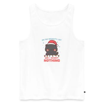 Naughty Cat Christmas Regret Nothing - Men's Premium Organic Tank Top - white - Front - AI Model Male 178 light (178cm)
