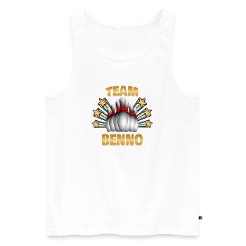 Bowling Benno - Men's Premium Organic Tank Top - white - Front - AI Model Male 178 light (178cm)
