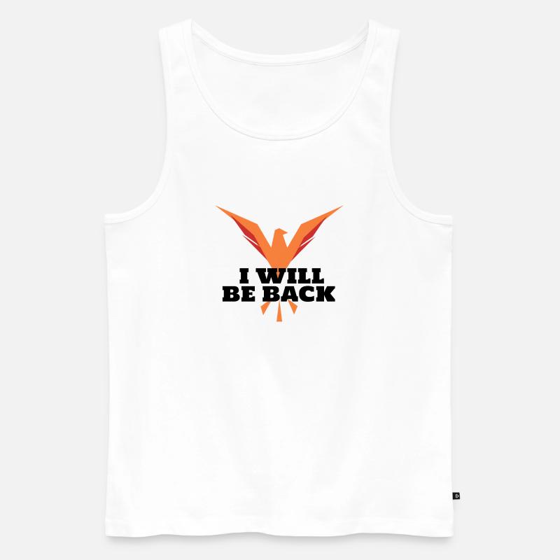 Geometrischer oranger Phönix im Flug - Männer Premium Bio Tank Top - Weiß
