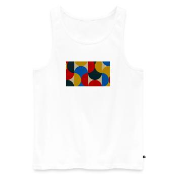 Colorful Circle Blocks - Men's Premium Organic Tank Top - white - Front - AI Model Male 178 light (178cm)