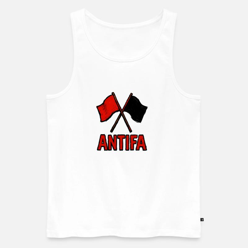 Antifa - Canottiera ecologica premium da uomo - bianco