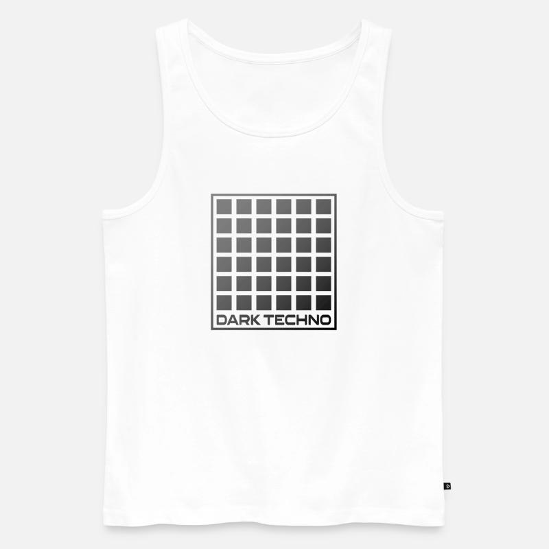 Dunkles Techno-Raster - Männer Premium Bio Tank Top - Weiß