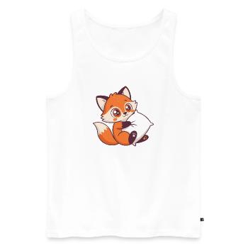 Fox Cozy and Pillow - Men's Premium Organic Tank Top - white - Front - AI Model Male 178 light (178cm)