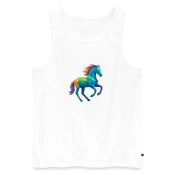 Colorful Low-Poly Horse - Riding - Men's Premium Organic Tank Top - white - Front - Michal (187cm)