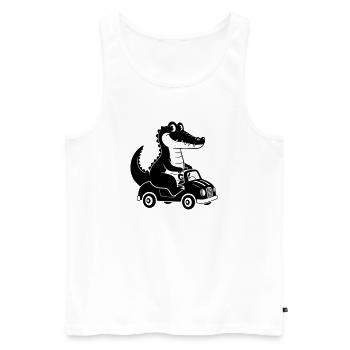 Moving Crocodile Cartoon Illustration - Men's Premium Organic Tank Top - white - Front - Michal (187cm)