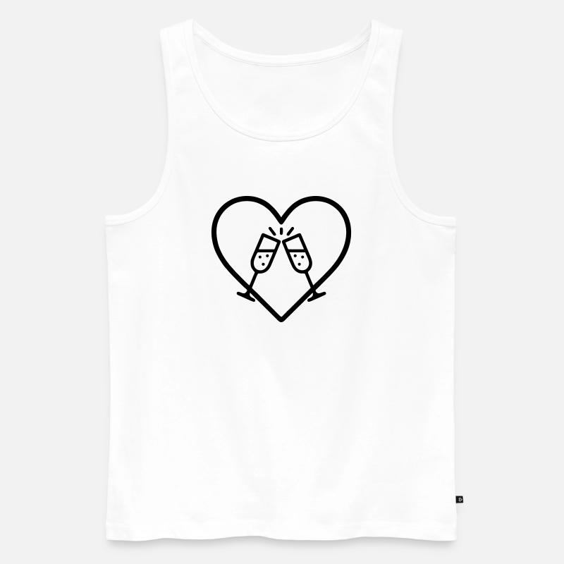 Funkelnde Brille Herz Blasen Cheers Geschenk - Männer Premium Bio Tank Top - Weiß
