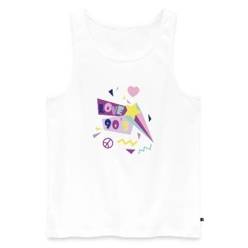 Années 90 - Débardeur bio Premium Homme - blanc - Devant - AI Model Male 178 light (178cm)