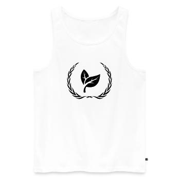 Leaf Ecology Wreath - Men's Premium Organic Tank Top - white - Front - AI Model Male 178 light (178cm)