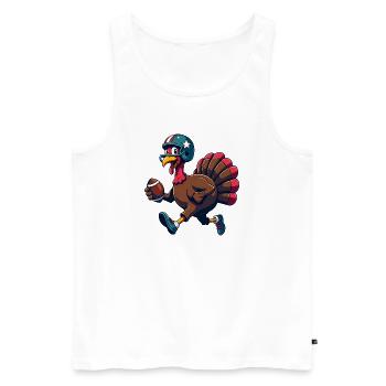 Thanksgiving Football Truthahn - Männer Premium Bio Tank Top - Weiß - Vorne - Michal (187cm)