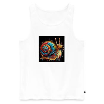 Snail - Men's Premium Organic Tank Top - white - Front - Michal (187cm)