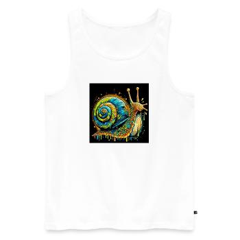 Snail - Men's Premium Organic Tank Top - white - Front - Michal (187cm)