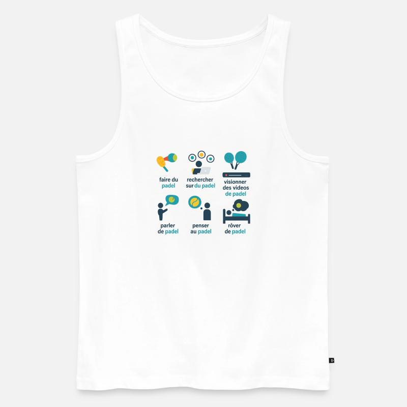 Verspieltes grafisches Padel - Männer Premium Bio Tank Top - Weiß