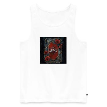 Gothic Love in Golden Frame - Men's Premium Organic Tank Top - white - Front - AI Model Male 178 light (178cm)