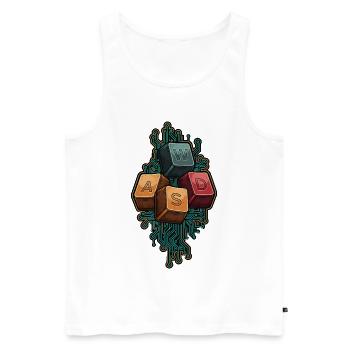 WASD - Things That Move Me - Funny Gamer - Men's Premium Organic Tank Top - white - Front - Michal (187cm)