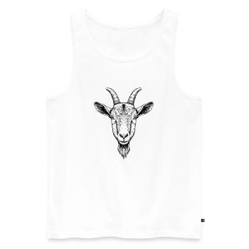 Ziege - Männer Premium Bio Tank Top - Weiß - Vorne - Michal (187cm)