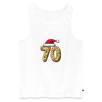 70 Zahl Keks Weihnachten - Männer Premium Bio Tank Top - Weiß - Vorne - Michal (187cm)