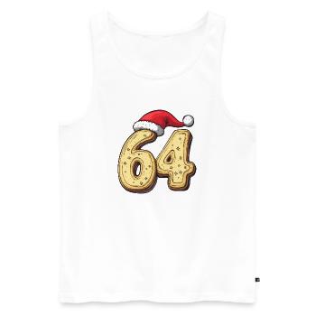 64 Number Cookie Christmas - Men's Premium Organic Tank Top - white - Front - AI Model Male 178 light (178cm)
