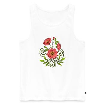 Fleur - Débardeur bio Premium Homme - blanc - Devant - Michal (187cm)