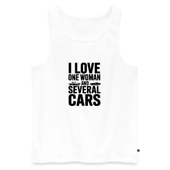 Ich liebe eine Frau und mehrere Autos - Männer Premium Bio Tank Top - Weiß - Vorne - Michal (187cm)