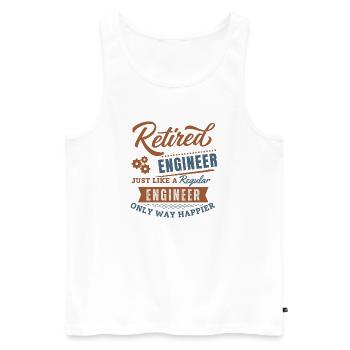 Retired engineer only way happier - Men's Premium Organic Tank Top - white - Front - AI Model Male 178 light (178cm)
