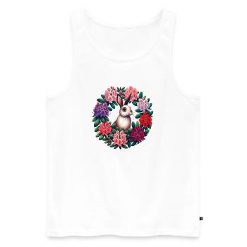 Circular Floral Rabbit - Men's Premium Organic Tank Top - white - Front - AI Model Male 178 light (178cm)