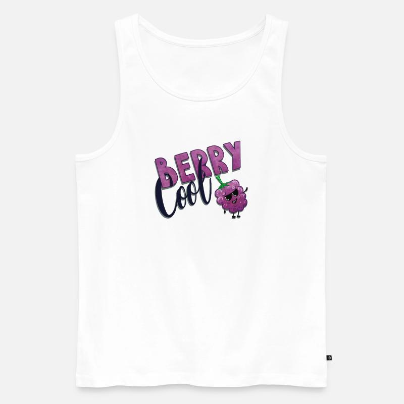 Berry Cool Brombeere - Männer Premium Bio Tank Top - Weiß
