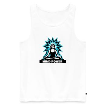 Verstandes-Power-Frau - Männer Premium Bio Tank Top - Weiß - Vorne - AI Model Male 178 light (178cm)