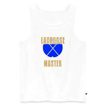 Lacrosse Master Bâtons Croisés Pro Level Pride - Débardeur bio Premium Homme - blanc - Devant - AI Model Male 178 light (178cm)