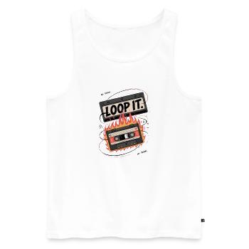 Loop It Flames Cassette - Men's Premium Organic Tank Top - white - Front - Michal (187cm)