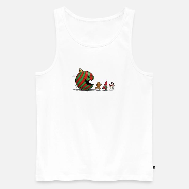 Verschlingende Weihnachtskugel Ornament - Männer Premium Bio Tank Top - Weiß