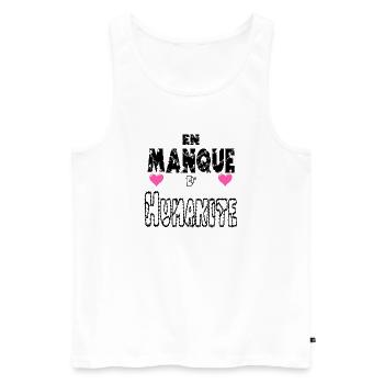En Manque d'Humanité - Débardeur bio Premium Homme - blanc - Devant - AI Model Male 178 light (178cm)