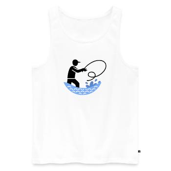 Pêche et pêche | Petri Heil Hobby Logo - Débardeur bio Premium Homme - blanc - Devant - Michal (187cm)