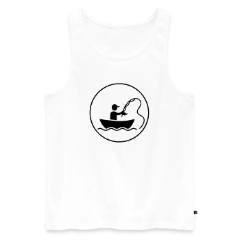 Pêche et pêche | Petri Heil Hobby Logo - Débardeur bio Premium Homme - blanc - Devant - Michal (187cm)