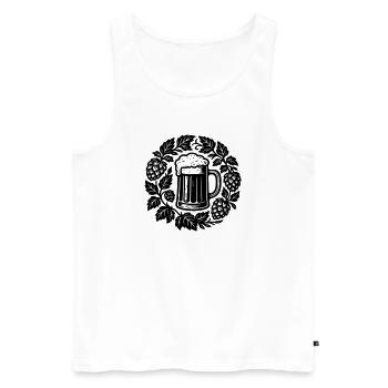 Bier kranz - Men's Premium Organic Tank Top - white - Front - AI Model Male 178 light (178cm)